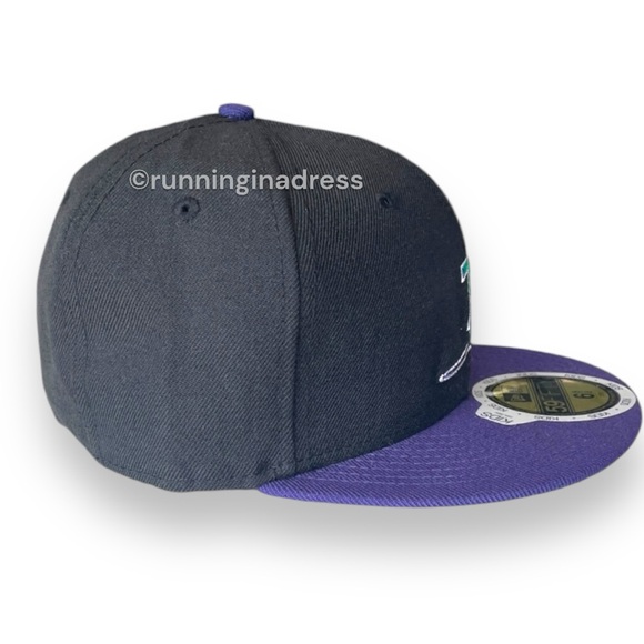 New Era Two tone Black Purple Tampa Bay Rays Cooperstown Collection Wool Fitted - Picture 6 of 16